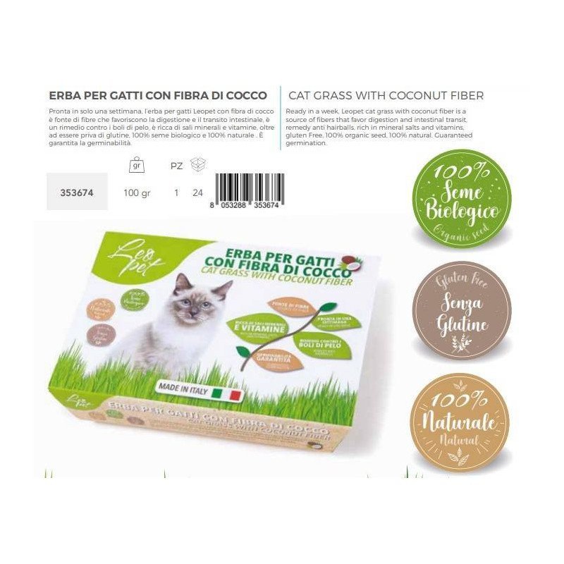 LEOPET ERBA PER GATTI CON FIBRA DI COCCO