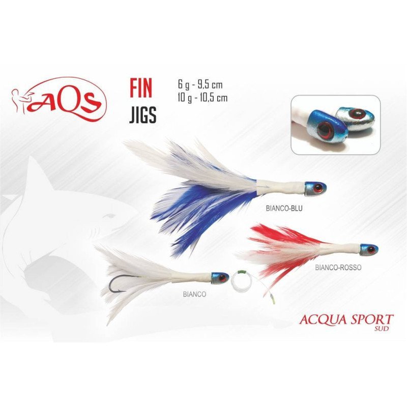 AQS FIN JIGS 10GR TESTINA PIUMATA 10.5CM