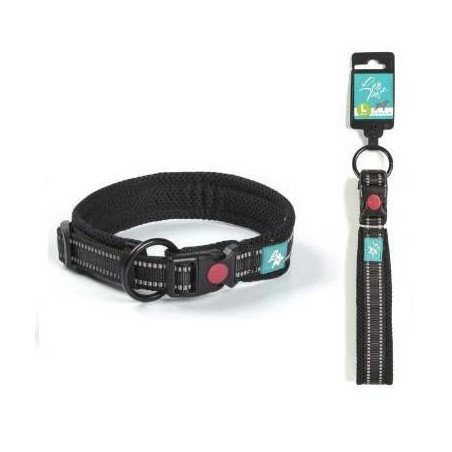 LEOPET COLLARE IN NYLON E MESH NERO