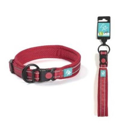 LEOPET COLLARE IN NYLON E MESH ROSSO